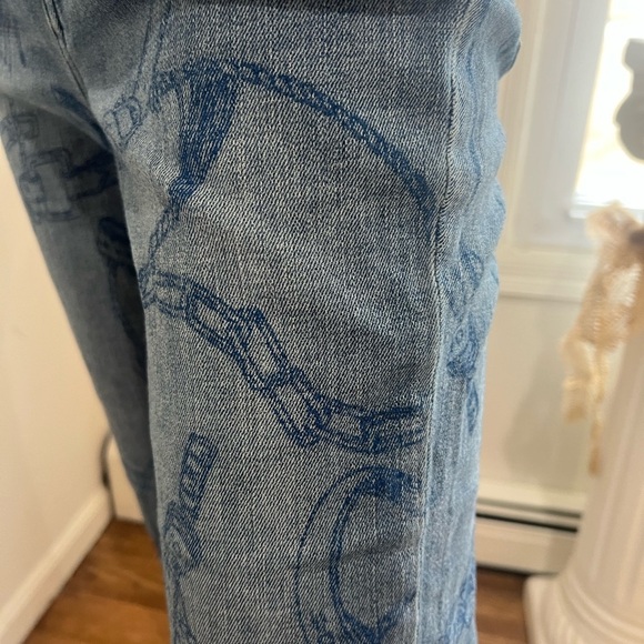 Ralph Lauren Equestrian Lasso Tack Horse Bit Crop Denim Jeans - Picture 11 of 13